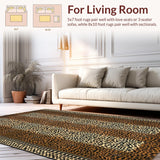 Ultra Soft Area Rug, Non Slip, Stain Resistant, Washable Area Rugs for Living Room, Bedroom, Stylish Minimalist Leopard Concept(Brown)