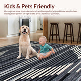 Ultra Soft Area Rug, Non Slip, Stain Resistant, Washable Area Rugs for Living Room, Bedroom, Modern Striking Lattice Aesthetic(Gray)