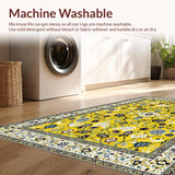 Ultra Soft Area Rug, Non Slip, Stain Resistant, Washable Area Rugs for Living Room, Bedroom, Chic Eclectic Tiled Arrangement(Yellow)
