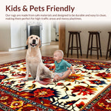 Ultra Soft Area Rug, Non Slip, Stain Resistant, Washable Area Rugs for Living Room, Bedroom, Charming Brightly Colored Illustrations(White)