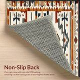 Ultra Soft Area Rug, Non Slip, Stain Resistant, Washable Area Rugs for Living Room, Bedroom, Elegant Southwest Tiled Motif(Beige)