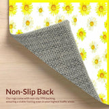 Ultra Soft Area Rug, Non Slip, Stain Resistant, Washable Area Rugs for Living Room, Bedroom, Charming Floral Yellow Accents(Yellow)