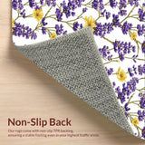 Ultra Soft Area Rug, Non Slip, Stain Resistant, Washable Area Rugs for Living Room, Bedroom, Vibrant Springtime Garden Motif(Purple)