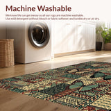 Ultra Soft Area Rug, Non Slip, Stain Resistant, Washable Area Rugs for Living Room, Bedroom, Whimsical Butterfly Patchwork Aesthetic(Red)