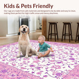 Ultra Soft Area Rug, Non Slip, Stain Resistant, Washable Area Rugs for Living Room, Bedroom, Enchanting Princess-Themed Artwork(White)