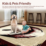 Ultra Soft Area Rug, Non Slip, Stain Resistant, Washable Area Rugs for Living Room, Bedroom, Rustic Halloween Themed Decor Piece(White)