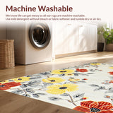 Ultra Soft Area Rug, Non Slip, Stain Resistant, Washable Area Rugs for Living Room, Bedroom, Rustic Vibrant Bloom Arrangement(Yellow)