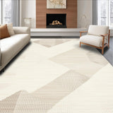 Ultra Soft Area Rug, Non Slip, Stain Resistant, Washable Area Rugs for Living Room, Bedroom, Rustic Textured Cream Elegance(Beige)