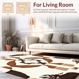 Ultra Soft Area Rug, Non Slip, Stain Resistant, Washable Area Rugs for Living Room, Bedroom, Waterproof Abstract Animal Inspired Design Beige & Brown(Beige)