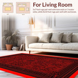 Ultra Soft Area Rug, Non Slip, Stain Resistant, Washable Area Rugs for Living Room, Bedroom, Vibrant Abstract Spider Design(Red)