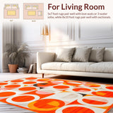 Ultra Soft Area Rug, Non Slip, Stain Resistant, Washable Area Rugs for Living Room, Bedroom, Lively Color Splash Learning Canvas(Orange)