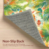 Ultra Soft Area Rug, Non Slip, Stain Resistant, Washable Area Rugs for Living Room, Bedroom, Artistic Surfboard Area Rug Featuring Lush Tropical Paradise(Orange)