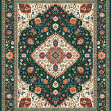 Ultra Soft Area Rug, Non Slip, Stain Resistant, Washable Area Rugs for Living Room, Bedroom, Elegant Spring Garden Aesthetic(Green)
