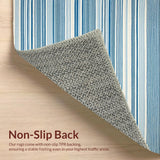 Ultra Soft Area Rug, Non Slip, Stain Resistant, Washable Area Rugs for Living Room, Bedroom, Chic Warm Earthy Stripes(Blue)