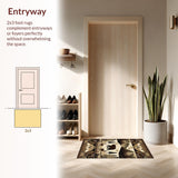 Ultra Soft Area Rug, Non Slip, Stain Resistant, Washable Area Rugs for Living Room, Bedroom, Rustic Earthy Animal Motifs(Beige)