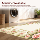 Ultra Soft Area Rug, Non Slip, Stain Resistant, Washable Area Rugs for Living Room, Bedroom, Spring Blossom Comfort Pair Beige Anti Fatigue Kitchen Floor Mats(Beige)