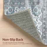 Ultra Soft Area Rug, Non Slip, Stain Resistant, Washable Area Rugs for Living Room, Bedroom, Rustic Gray Floral Reverie(Ivory)