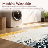 Ultra Soft Area Rug, Non Slip, Stain Resistant, Washable Area Rugs for Living Room, Bedroom, Dreamy Tie Dye Artistic Splatter Design for Playful Ambiance(Yellow)