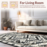 Ultra Soft Area Rug, Non Slip, Stain Resistant, Washable Area Rugs for Living Room, Bedroom, Stylish Ogee Patterned Gray Aesthetic(Gray)