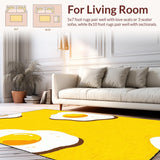 Ultra Soft Area Rug, Non Slip, Stain Resistant, Washable Area Rugs for Living Room, Bedroom, Joyful Soft Playful Look(Yellow)