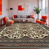 Aztec Inspired Area Abstract Tribal for Hallways(Beige)