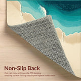 Beige Teal Beach Theme Coastal Ocean Indoor Deck(Beige)