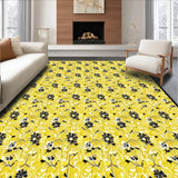 Ultra Soft Area Rug, Non Slip, Stain Resistant, Washable Area Rugs for Living Room, Bedroom, Sophisticated Yellow Petal Composition(Yellow)