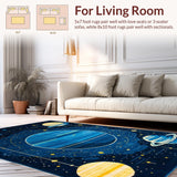Ultra Soft Area Rug, Non Slip, Stain Resistant, Washable Area Rugs for Living Room, Bedroom, Celestial Bright Starry Arrangement(Blue)