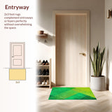Ultra Soft Area Rug, Non Slip, Stain Resistant, Washable Area Rugs for Living Room, Bedroom, Vintage Gradient Bedroom Non-Slip Faux Wool Carpet(Green)