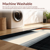 Ultra Soft Area Rug, Non Slip, Stain Resistant, Washable Area Rugs for Living Room, Bedroom, Abstract Rainbow Color Fusion(Gray)