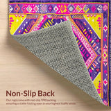 Ultra Soft Area Rug, Non Slip, Stain Resistant, Washable Area Rugs for Living Room, Bedroom, Striking Ogee Pattern in Purple(Purple)
