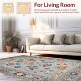 Ultra Soft Area Rug, Non Slip, Stain Resistant, Washable Area Rugs for Living Room, Bedroom, Stylish Grey Geometric Arrangement(Gray)