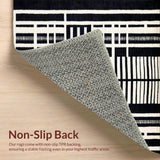 Ultra Soft Area Rug, Non Slip, Stain Resistant, Washable Area Rugs for Living Room, Bedroom, Playful Monochrome Animal Motif(Black)