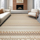Ultra Soft Area Rug, Non Slip, Stain Resistant, Washable Area Rugs for Living Room, Bedroom, Chic Minimalist Scalloped Elegance(Beige)