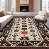 Ultra Soft Area Rug, Non Slip, Stain Resistant, Washable Area Rugs for Living Room, Bedroom, Tribal Chic Earthy Aesthetic(Gray)