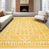 Ultra Soft Area Rug, Non Slip, Stain Resistant, Washable Area Rugs for Living Room, Bedroom, Beige Yellow Modern Area(Yellow)