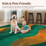 Ultra Soft Area Rug, Non Slip, Stain Resistant, Washable Area Rugs for Living Room, Bedroom, Dynamic Abstract Animal Pattern(Green)