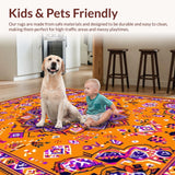 Ultra Soft Area Rug, Non Slip, Stain Resistant, Washable Area Rugs for Living Room, Bedroom, Whimsical Soft Tones Collection(Orange)