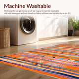 Ultra Soft Area Rug, Non Slip, Stain Resistant, Washable Area Rugs for Living Room, Bedroom, Stylish Trellis Print in Vibrance(Orange)