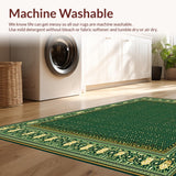 Ultra Soft Area Rug, Non Slip, Stain Resistant, Washable Area Rugs for Living Room, Bedroom, Stair Runner Boho Style Pack Non Slip Safety Mats(Green)