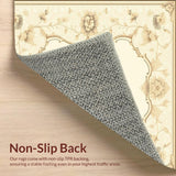 Ethereal Scallop Floral Medallion – Beige Area with Flowing Design(Beige)