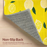 Ultra Soft Area Rug, Non Slip, Stain Resistant, Washable Area Rugs for Living Room, Bedroom, Playful Citrus Graphic Delight(Yellow)