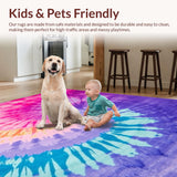 Ultra Soft Area Rug, Non Slip, Stain Resistant, Washable Area Rugs for Living Room, Bedroom, Enchanting Cozy Mixed Hues(Purple)