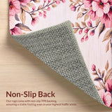 Ultra Soft Area Rug, Non Slip, Stain Resistant, Washable Area Rugs for Living Room, Bedroom, Stylish Bright Floral Medley(Beige)