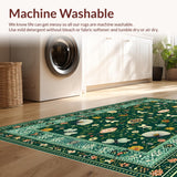Ultra Soft Area Rug, Non Slip, Stain Resistant, Washable Area Rugs for Living Room, Bedroom, Forest Green Tiled Aesthetic(Green)