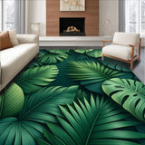 Ultra Soft Area Rug, Non Slip, Stain Resistant, Washable Area Rugs for Living Room, Bedroom, Charming Tropical Leaf Aesthetic(Green)