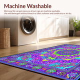 Ultra Soft Area Rug, Non Slip, Stain Resistant, Washable Area Rugs for Living Room, Bedroom, Vivid Hippie Artful Geometry(Purple)