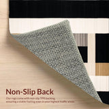 Ultra Soft Area Rug, Non Slip, Stain Resistant, Washable Area Rugs for Living Room, Bedroom, Sonoma Lines Area Rug Beige & Black Geometric Abstract Design(Gray)