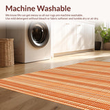 Ultra Soft Area Rug, Non Slip, Stain Resistant, Washable Area Rugs for Living Room, Bedroom, Warm Fall-Inspired Pattern Design(Orange)