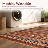 Ultra Soft Area Rug, Non Slip, Stain Resistant, Washable Area Rugs for Living Room, Bedroom, Chic Ogee Design in Earthy Shades(Brown)
